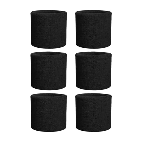 Holdes Pulseras de sudor para entrenamiento de fuerza – 6 unidades de muñequeras de tenis que transportan la humedad para hombre y mujer, baloncesto, gimnasio y entrenamiento