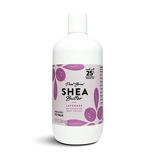 Peet Bros. Palm Oil-Free Shea Butter Moisturizing Body Lotion, 13oz / Absolutely No Palm Oil, Sulfate-free, Paraben-free (Lavender)