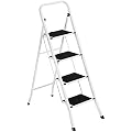 Best Choice Products Portable Folding 4 Step Ladder Steel Stool 300lb Heavy Duty Lightweight