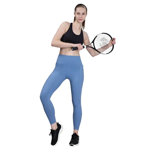 Image of HERSENSE Women's High Waisted Leggings with 2 Deep Pockets | Stretchable Activewear Tights for Gym, Yoga, Running & Workout | Comfortable Fit Black