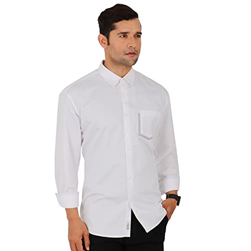 Image of SHIRT THEORY Solid White Cotton Full Sleeves Casual Shirt for Men II Stylish Shirt for Men II Exclusive Men Casual Shirt II Luxury Shirts || Shirt for Men ||
