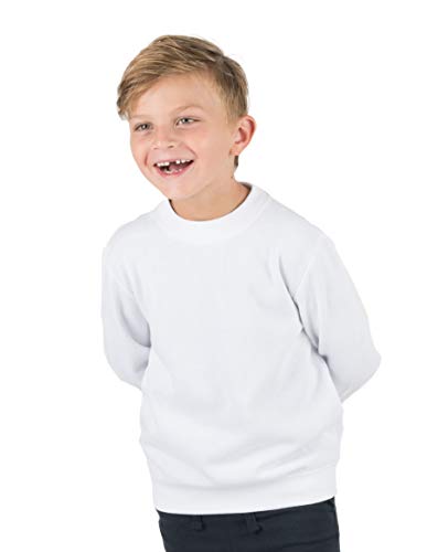 Leveret Kids & Toddler Boys Girls Long Sleeve Sweatshirt White (Size 8 Years)