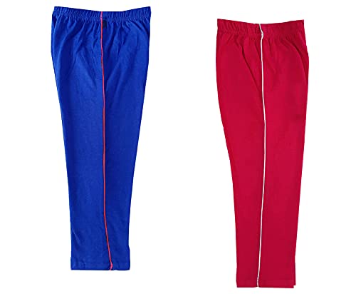 Image of indi weaves Girls Cotton Solid Capri 3 /4th Leggings (Pack of 2)