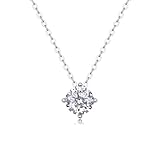 Wycian Cadena de oro real para mujer, oro blanco y platino con moissanita blanca, cadena de 4 dientes para mujer, 40 + 5 cm, Medio, Oro blanco de 14 quilates, Moissanita