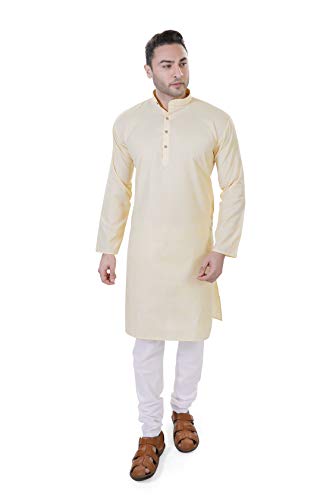 Image of Amazon Brand - Anarva Men's Pastel Linen Kurta Pyjama Set