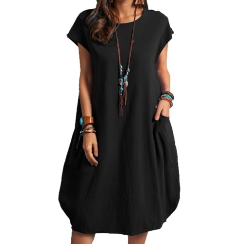 Jupe chemise en coton et lin de qualité supérieure coupe ample
