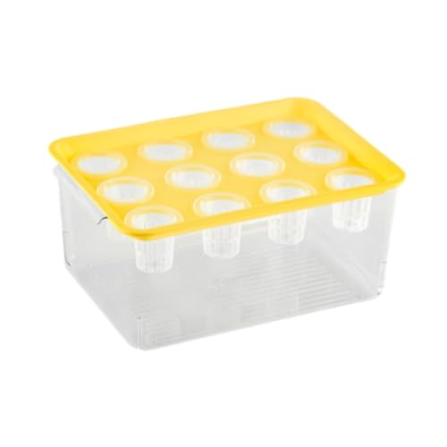 Caja de cultivo hidropónico, sistema hidropónico con 12 agujeros, tanque de escritorio resistente al desgaste para verduras y flores, maceta de jardinería en el hogar (amarillo)