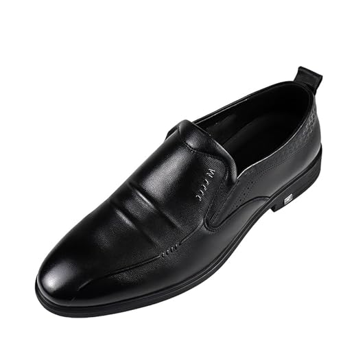 Top Layer Cow Leather Men's Shoes Four Seasons Style Business Work Shoes Genuine Leather Loafers Casual Rubber Outsole