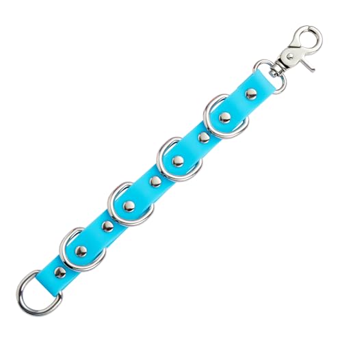 Dog Grooming Loop Extension Strap with 5 D-Rings – 3/4 Inch Wide Waterproof PVC Connector Strap for Pet Safety, Grooming Tables & Bathing (Sky Blue, 11 inch (5 D-Ring))
