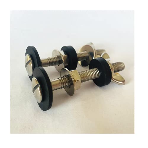 Toilet Bolts,Toilet Tank To Bowl Bolt Kits With Rubber Washers And Wing Nuts Stainless Steel Toilet Seat Screws,Toilet Tank Heavy Duty Bolt 2 3/4" X 5/16" (M70 X 8) 2 Pack #TOP1
