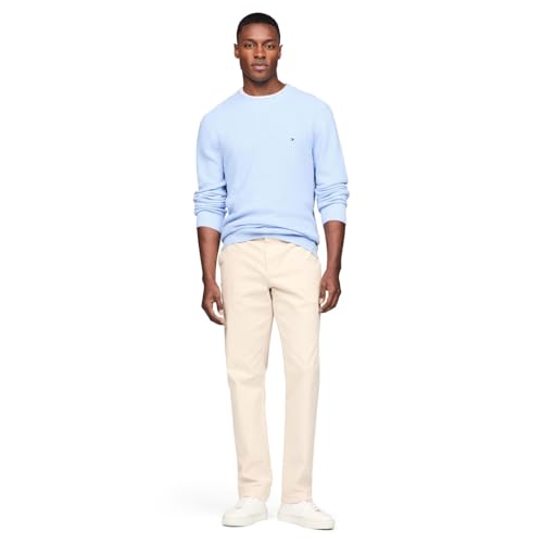 Image of Tommy Hilfiger Men's Waffle Knit Crewneck Sweater Lightweight Pullover, Also Available in Big & Tall
