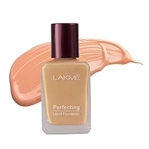 Lakme Perfecting Liquid Foundation, Dewy Finish, Lightweight, Waterproof, With Vitamin E For Nourishing Skin & Oil Control, Pearl, 27ml