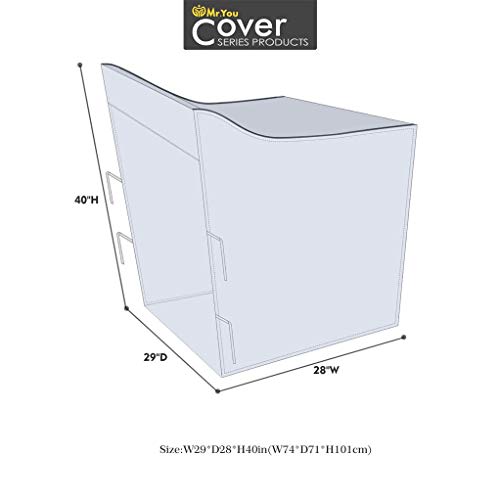 Washing Machine Cover,Washer Cover Dryer Cover Thicker Fabric 2 Zippers Design for Convenient use.Fit Most Top Load or Front Load Washers/Dryers (silver white)