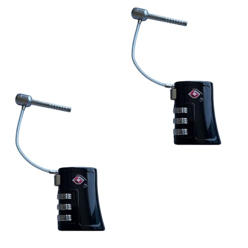 Arkali TSA Approved Travel Toolbox Locks, Heavy Duty Metal Body with 3 Digits Combination Resettable Code Zinc Alloy Lock for Tool Box, Gun Case, Luggage and Bag(2 Pack, Black)