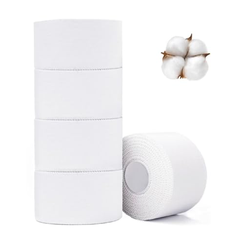 5 Rolls Athletic Tape, Easy Tear Sports Tape with Serrated Edges, Very Strong Easy Tear No Sticky Residue Wrist Ankle Tape for Football Climbing Soccer Gymnastics Injuries,1.5" x 10 Yards