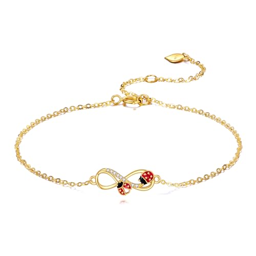 KECHO 14k Gold Thin Chain Bracelet Fine Jewelry Birthday Gift for Women