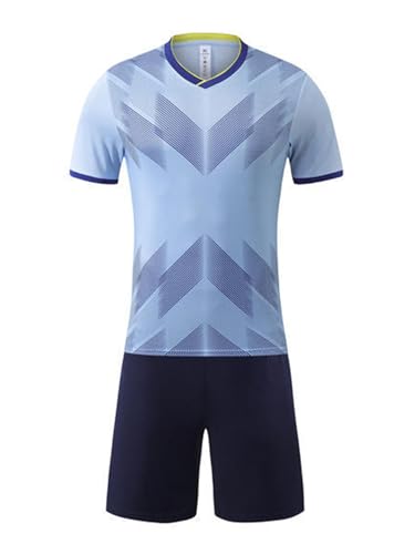 Kids Quick Dry Sport Outfits Short Sleeve Contrast Color Shirts And Shorts Football Basketball Training Suit