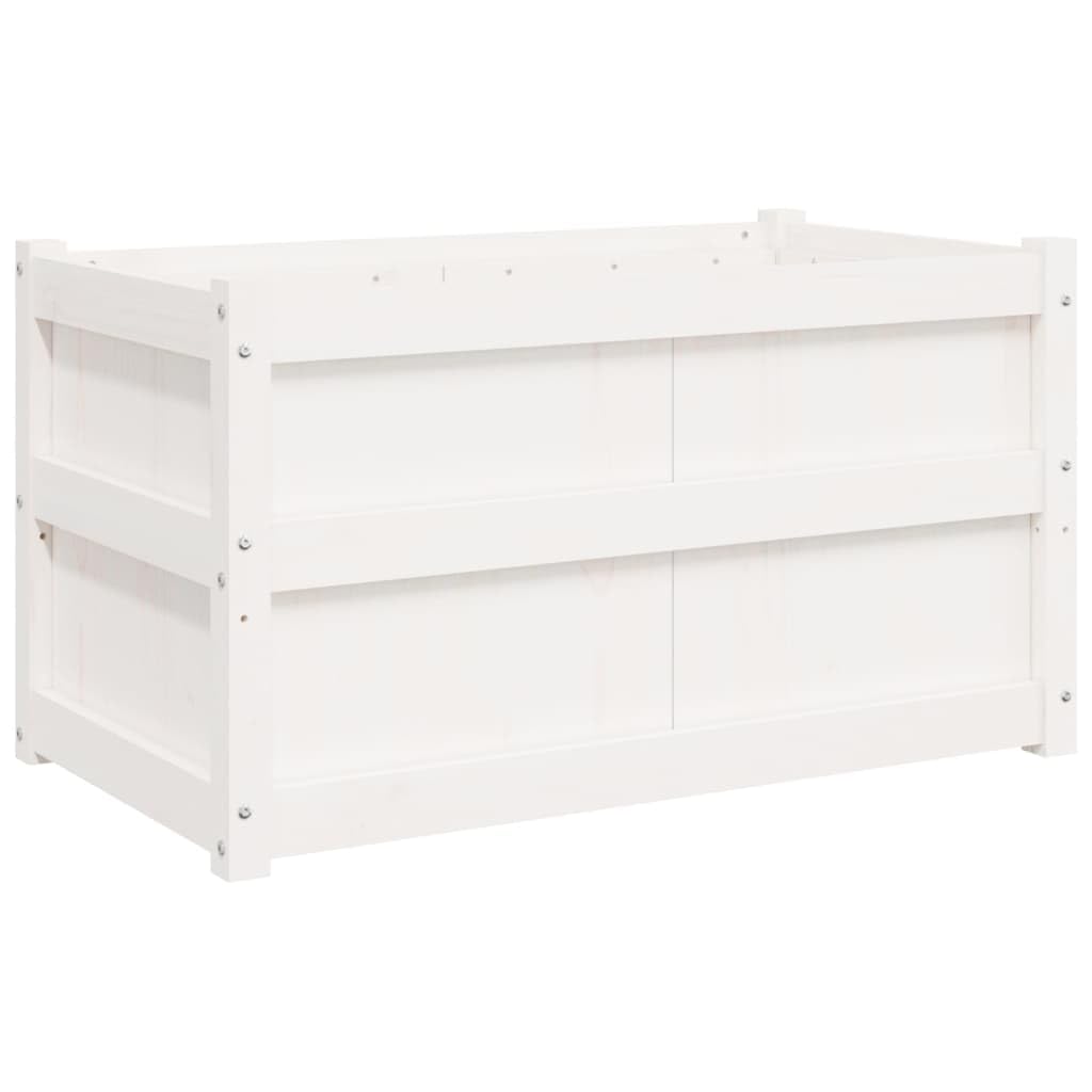 Donice ogrodowe 2 szt biale lite drewno sosnowe duze skrzynie na kwiaty na taras balkon ozdobne pojemniki z naturalnego drewna o wymiarach 90x50x50 cm prosty montaz