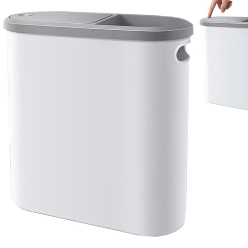 Contenedor de basura estrecho para baño ideal para esquinas de apartamentos pequeños