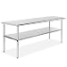 Metal Kitchen Work Table with Adjustable Table Foot Antirust Scratch Resistent Stainless Steel Work Table,30 X 60Inchs