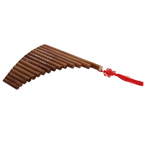 Flûte de Pan à clé G instrument à vent en bois de bambou 15 tuyaux