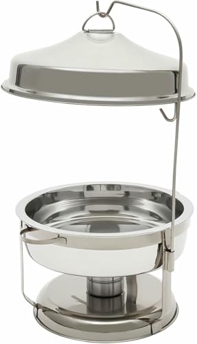 Ensemble de buffet à réchaud rond en acier inoxydable avec couvercle - 2