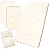 un doudou ベビー 適度な硬さ の 敷き布団 + 3点 （シーツ ＆ 防水シーツ ＆ 防水敷パッド） 4点 セット 60×90cm 厚み5cm Disney ミッキーマウス＆ミニーマウス 体が沈み込まない 固綿敷布団 マットレス 2つ折タイプ NZ3226-V-B-D-T4 C-140