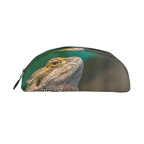 Preisvergleich Produktbild Muooum Federmäppchen mit Bartdrachen-Motiv, halbrund, für Schule, Bürobedarf