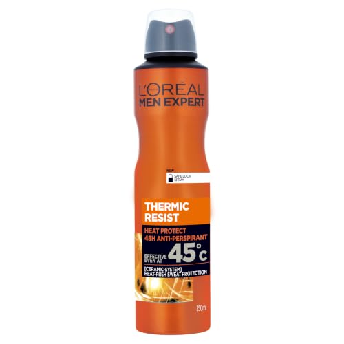 LOréal Mens Deodrant Men Expert Thermic Resist 48H Anti-Perspirant Spray Heat-Resistant Protection Tested at 45C Clean Cool Fragrance for Men 250ml
