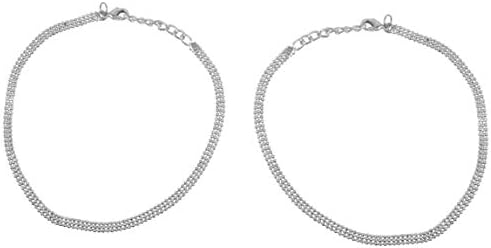 Touchstone Indian Bollywood Pretty Ethnic Style Small Ball Chain Designer Jewelry Paazeb Anklets Payal in Silver Tone for Women.