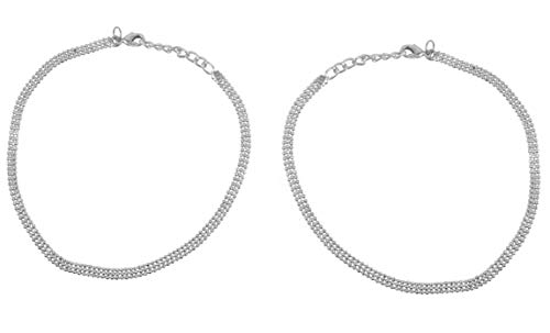 Touchstone Indian Bollywood Pretty Ethnic Style Small Ball Chain Designer Jewelry Paazeb Anklets Payal In Silver Tone For Women. #TOP2