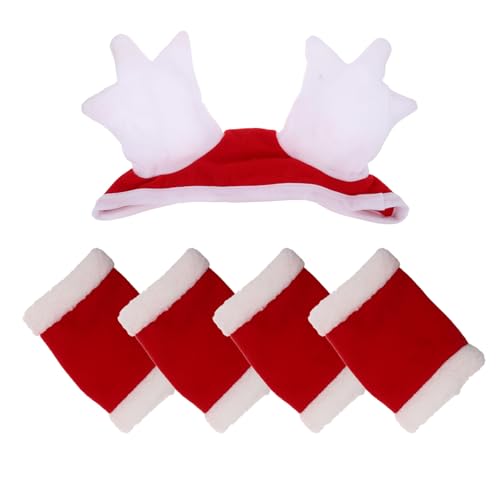 Set de décoration cheval de Noël avec bonnet et protège-jambes pour fêtes