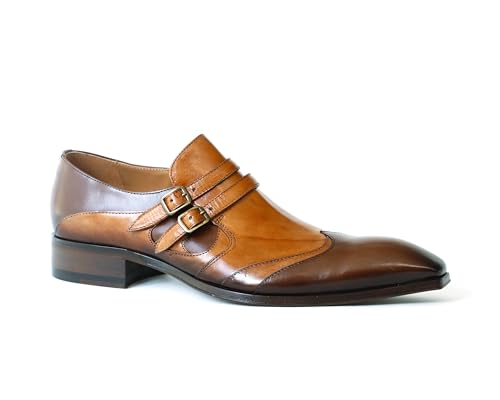 Jo Ghost 4952BIS Italian Cognac/Brown Leather Shoes with Buckles and Zip2