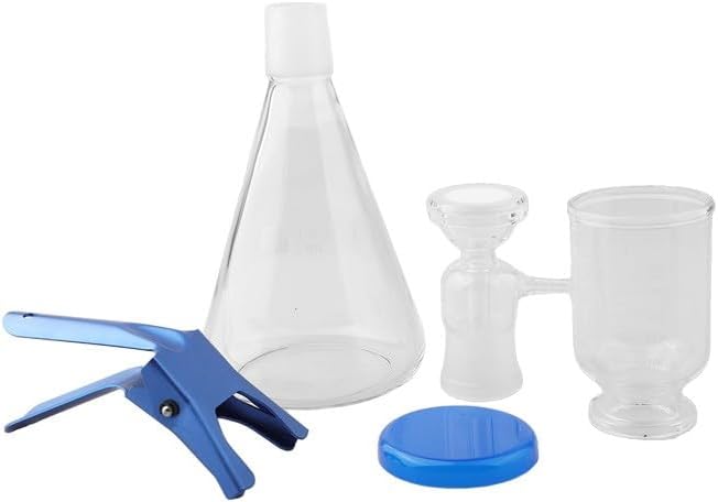 Vacuum Filtration Unit Laboratory Glass Filter Apparatus with Boro3.3 Sand Core for High Temperature up to 200℃ for Analysis Gravimetric Analysis Colloid Separation(250ml)