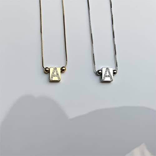 Slmhealthsh 18K Gold Diamond Charm Bracelet With Small Initial Capital Letter A-Z For Women Girls, Yellow White Gold Tiny Initial Adjustable 7.5 Inch(L Yellow Gold) #TOP4