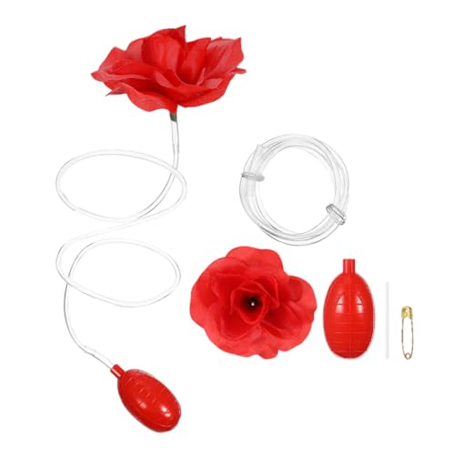 Totority Squirting Rose Trick Toy - 2-Pack Rose Water Gun Prank Set for April Fools & Halloween, Realistic Flower Design