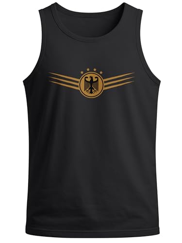 MoonWorks® Herren Deutschland Fußball WM-Shirt 2026 FußballWeltmeisterschaft Deutschlandshirt mit Bundesadler Retro Schwarz S