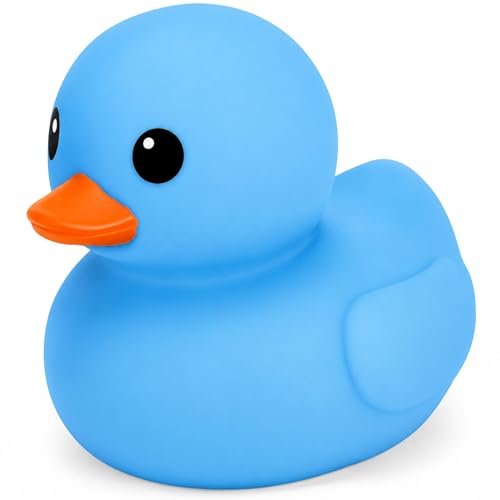 Jumbo Rubber Duck Bath Toy - 8 Giant Duck No Hole Waterproof Big Duckie Baby Shower Birthday Party Favors (Blue)