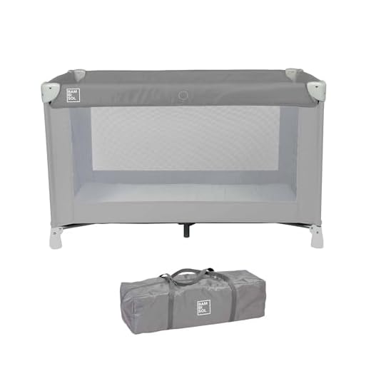 BAMBISOL Lit Parapluie Bébé | 120 x 60cm, Sac de Voyage Inclus | Gris
