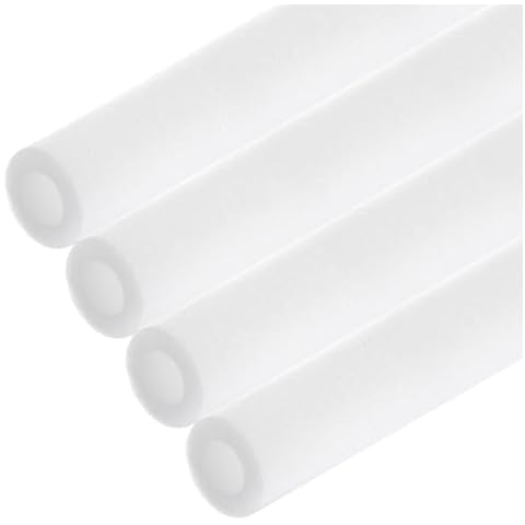 Rebower 4pcs Pipe Insulation Foam Tube 1" ID x 1-3/4" OD 3ft Heat Preservation Foam Pipe [for Copper Water Pipe Freeze Protection] - 25mmx45mm/White Cover