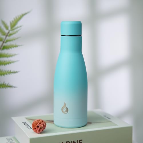 Image of BJPKPK Insulated Water Bottle 12oz Small Stainless Steel Water Bottles Reusable Metal Thermo Keep Cold and Hot,Sea Salt