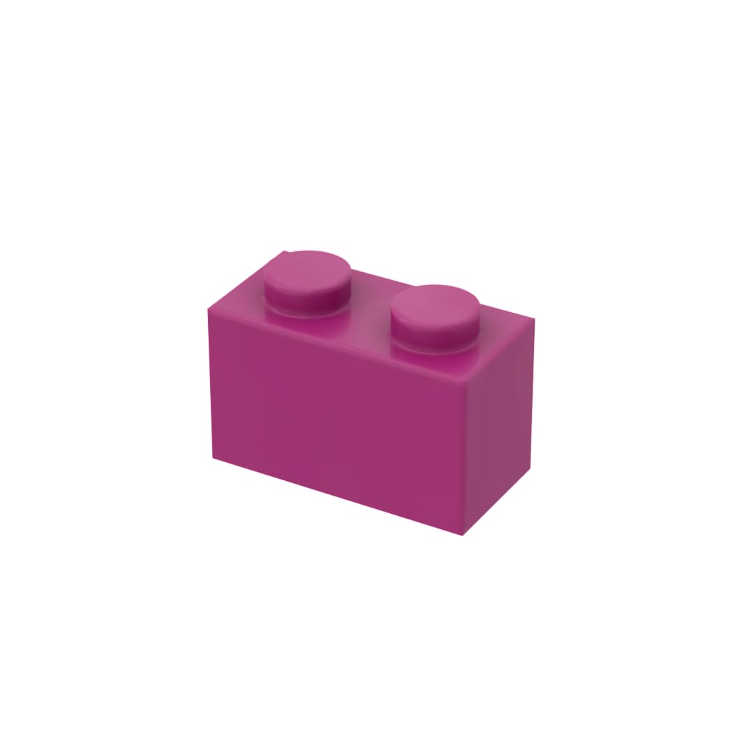 3065 bricks Brick 1x2 Without Bottom Tube 50 Pieces GDS-1545 Compatible with Lego Building Blocks Color:Magenta 124