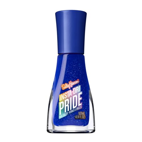 Sally Hansen Insta-Dri Pride Nail Polish | Quick Dry Long Lasting Streak-Free Shine | Semi-Opaque Shimmery | 773 Soul Searching | True Cobalt Blue Nail Color.