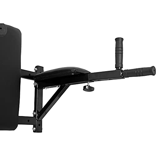 GORILLA SPORTS® Dip Station - Wall Mounted, 60x58-69x50cm, Max. Load 200kg, Adjustable, Padded Back and Arm Support, Black - Dip Bar, Multifunctional, Chib Up Pull Up Bar, Fitness, Equipment - Image 3