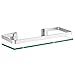 cabilock Estante Flotante de Vidrio Organizador de Almacenamiento Retangular Estante Montado en La Pared para Baño Plateado