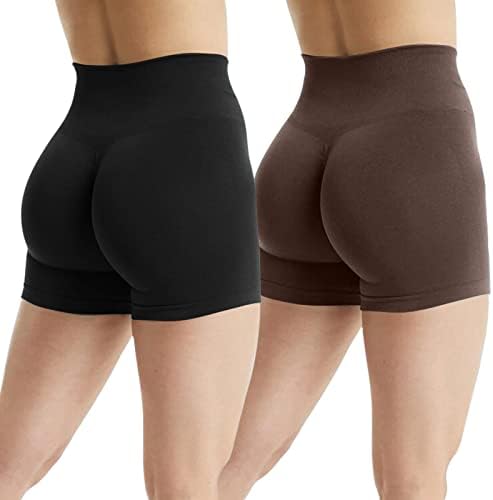 JN JANPRINT Womens 2 Piece Workout Biker Shorts Seamless Scrunch Gym Yoga Active Intensify Running Sport Athletic Shorts