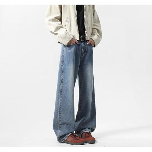 Denim Jeans for Man Fall Summer Ruched Western Straight Leg Plain Long Leg Pants Jeans Man 2025 Fashion4