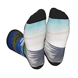 USHJNV View Through Palm Trees At Maho Bay High Ankle Crew Socks Casual Mid Calf Dress Socks Long Tube Socks For Men Women