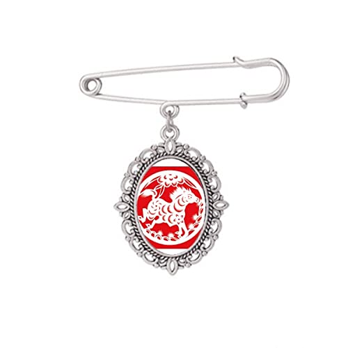Broche cheval en papier motif animal zodiaque pour accessoire robe