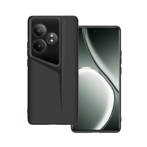 Image of Amazon Brand - Solimo Rubber Ultra-Thin Blade Runner Series Matte Finished Camera Protection Soft Back Cover for Realme GT 6 | Realme GT 6T 5G - Black